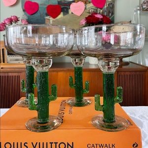 Vintage cactus margarita glasses